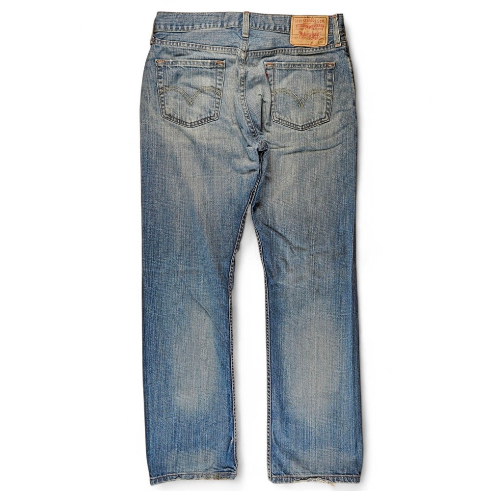 Levis 539 Straight Leg Jeans 31 x 30 Blue Faded Ripped Knee Y2K Made In Mexico - Picture 9 of 12